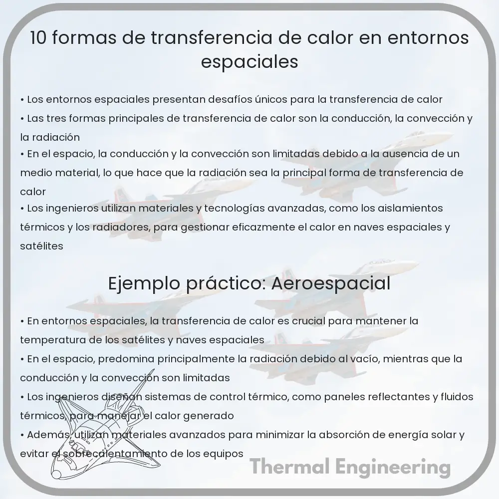 10 Formas de Transferencia de Calor en Entornos Espaciales