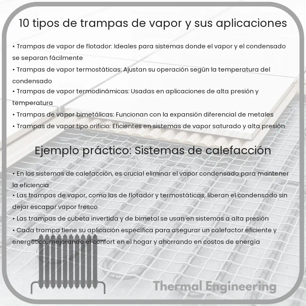 10 Tipos de Trampas de Vapor y Sus Aplicaciones