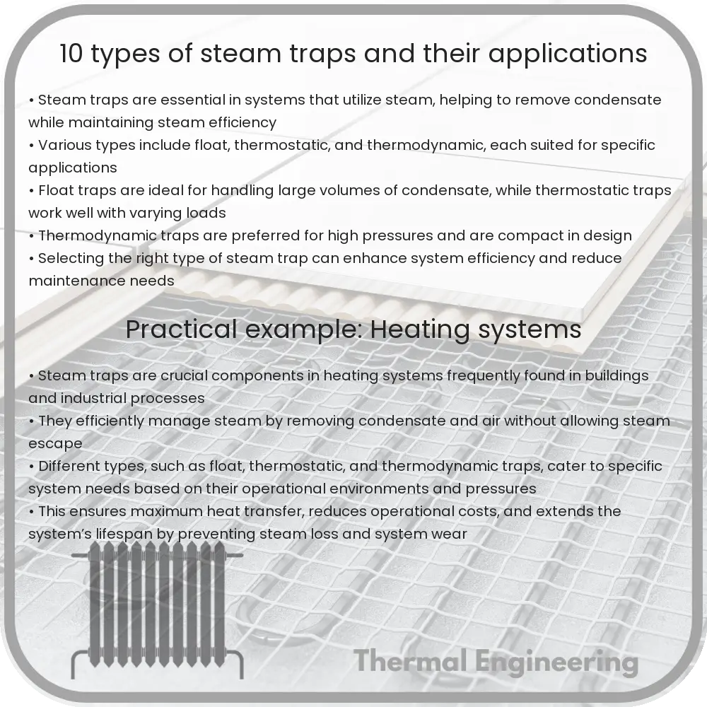 10 Types of Steam Traps and Their Applications