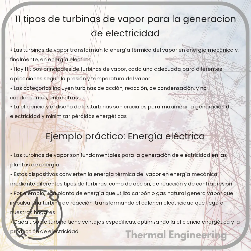 11 Tipos de Turbinas de Vapor para la Generación de Electricidad
