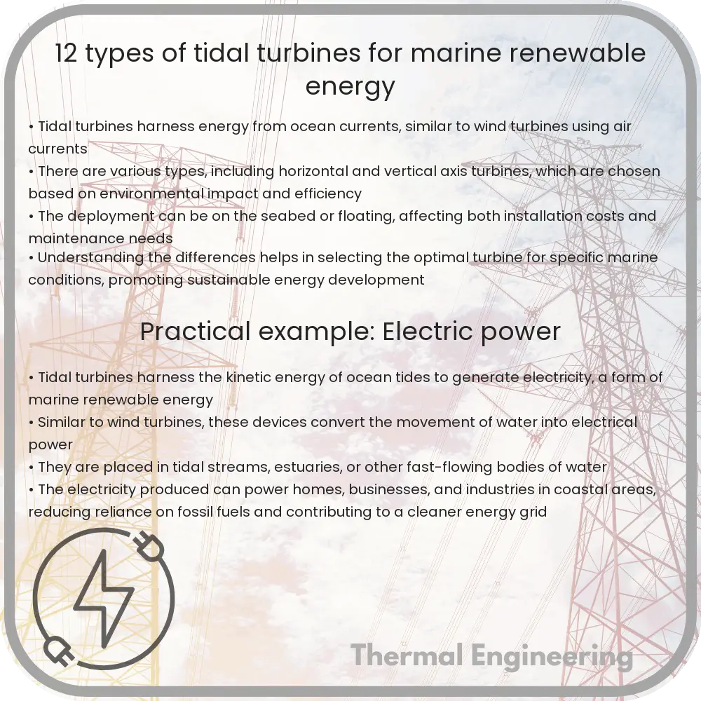12 Types of Tidal Turbines for Marine Renewable Energy