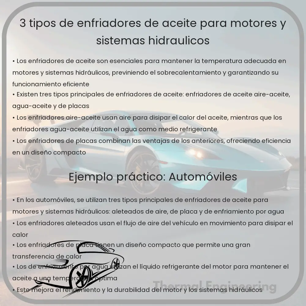 3 Tipos de Enfriadores de Aceite para Motores y Sistemas Hidráulicos