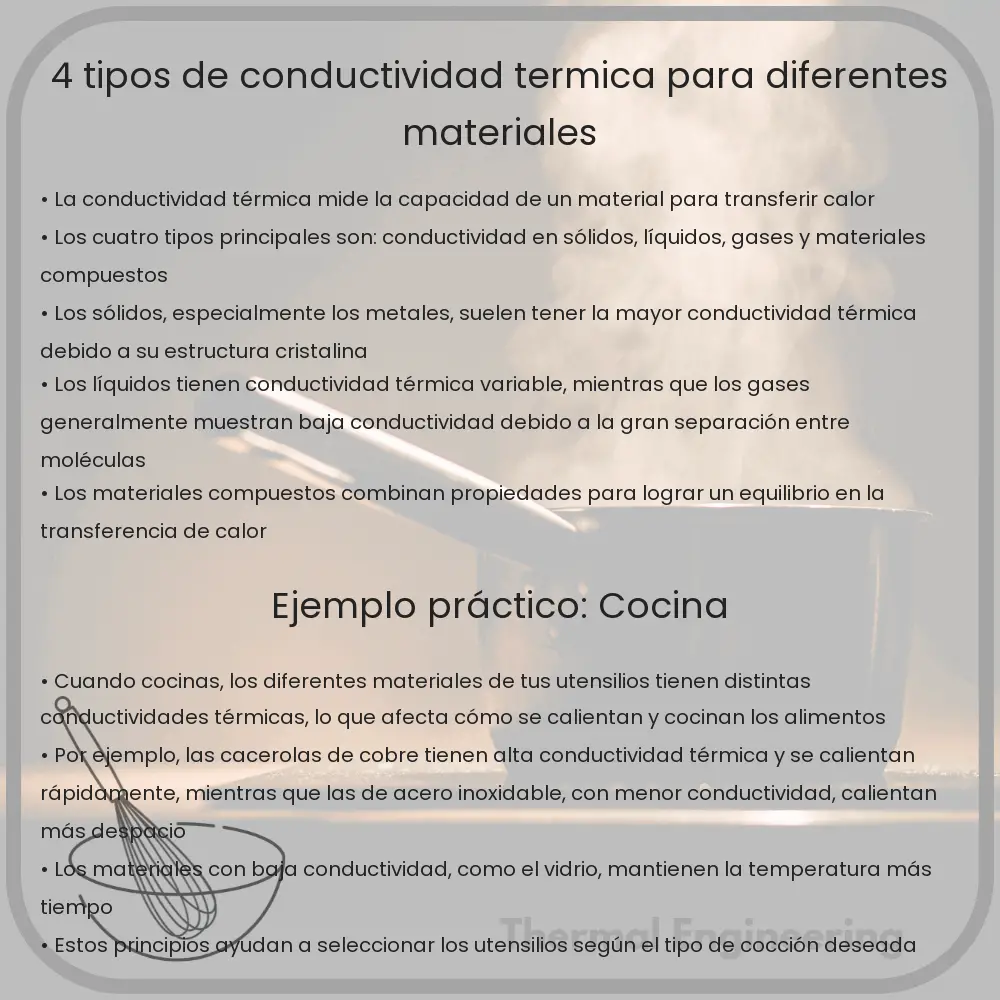 4 Tipos de Conductividad Térmica para Diferentes Materiales