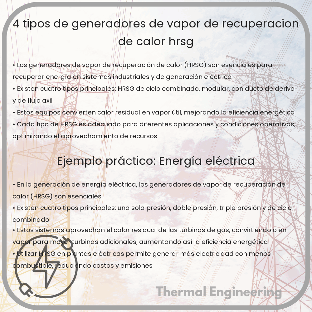 4 Tipos de Generadores de Vapor de Recuperación de Calor (HRSG)