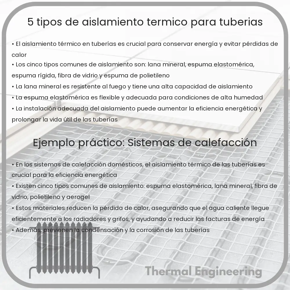 5 Tipos de Aislamiento Térmico para Tuberías