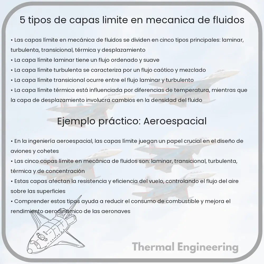 5 Tipos de Capas Límite en Mecánica de Fluidos