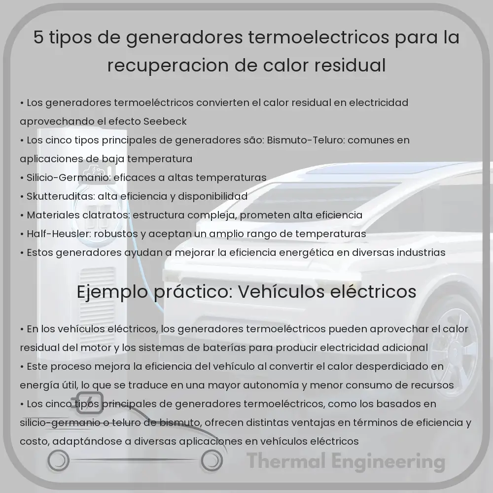 5 Tipos de Generadores Termoeléctricos para la Recuperación de Calor Residual