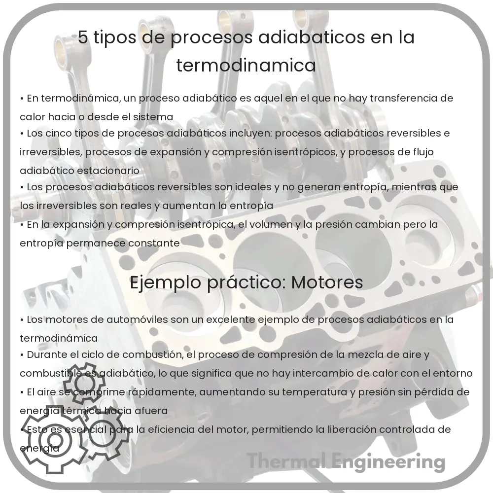 5 Tipos de Procesos Adiabáticos en la Termodinámica