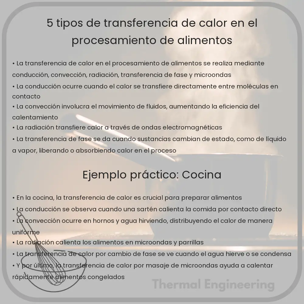 5 Tipos de Transferencia de Calor en el Procesamiento de Alimentos