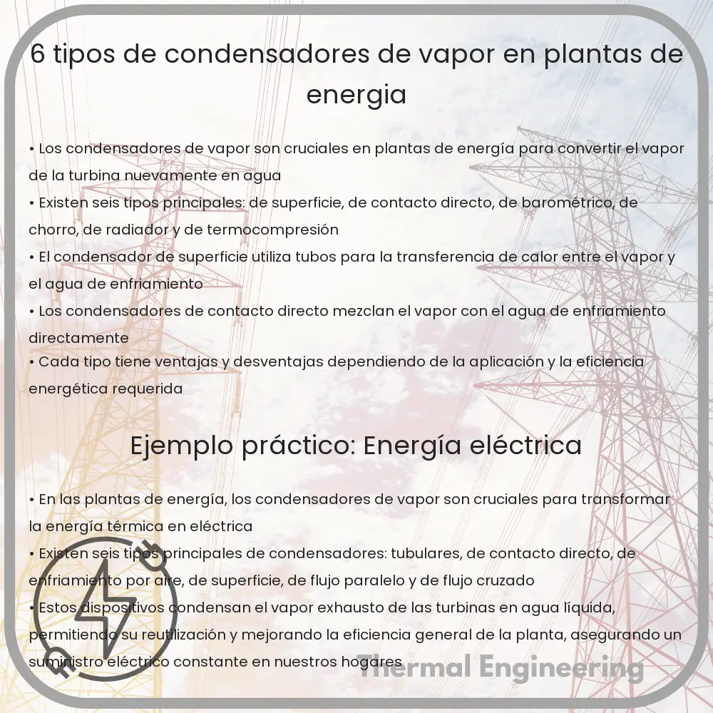 6 Tipos de Condensadores de Vapor en Plantas de Energía