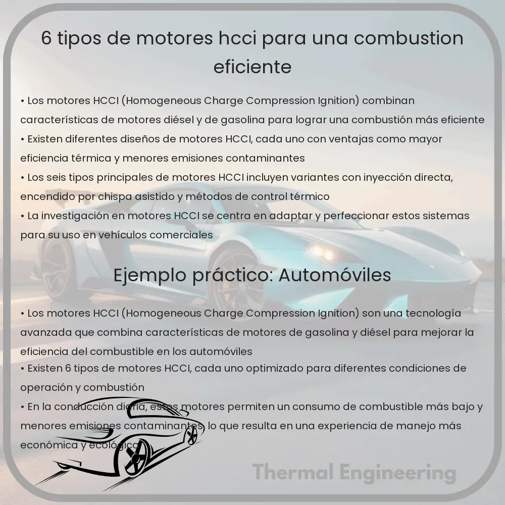 6 Tipos de Motores HCCI para una Combustión Eficiente