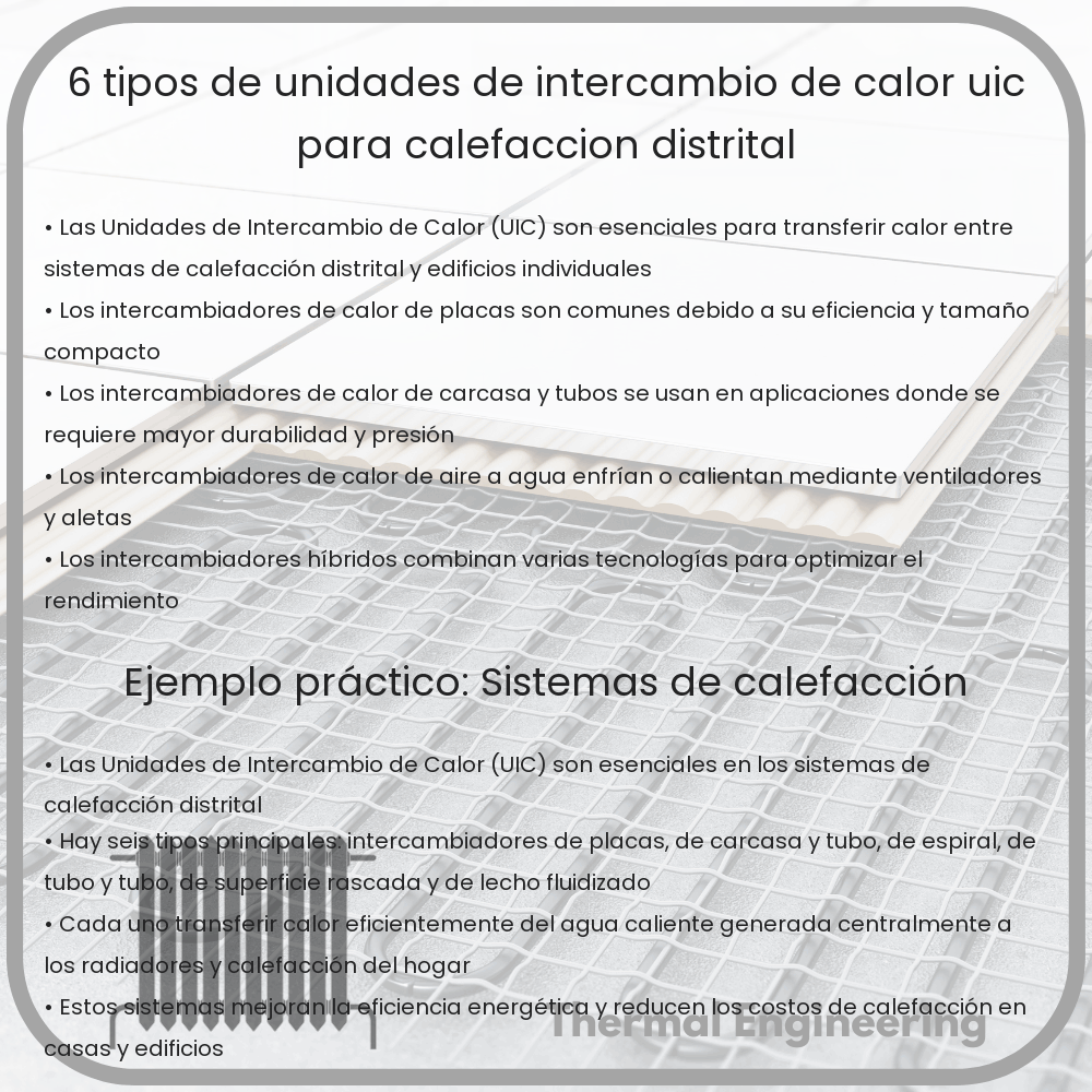 6 Tipos de Unidades de Intercambio de Calor (UIC) para Calefacción Distrital