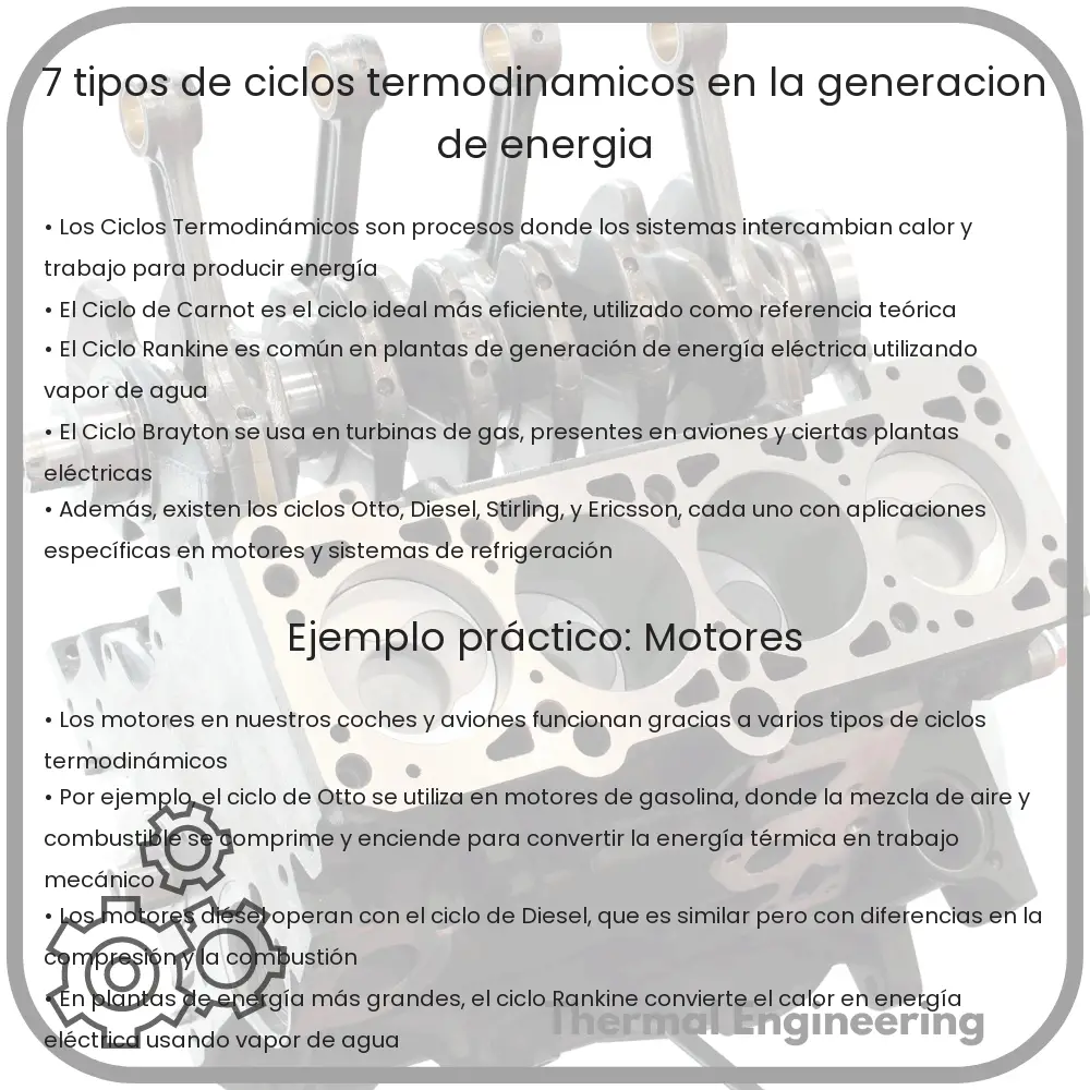 7 Tipos de Ciclos Termodinámicos en la Generación de Energía