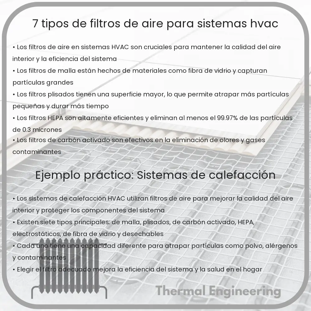 7 Tipos de Filtros de Aire para Sistemas HVAC