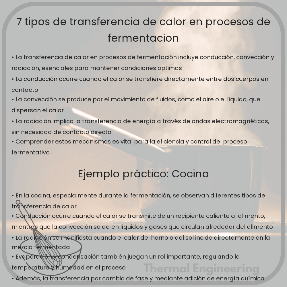 7 Tipos de Transferencia de Calor en Procesos de Fermentación