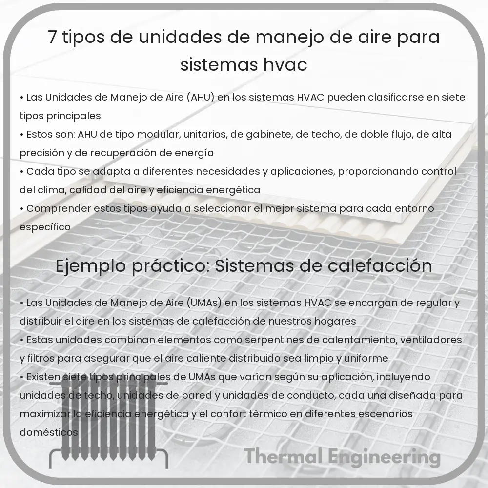 7 Tipos de Unidades de Manejo de Aire para Sistemas HVAC