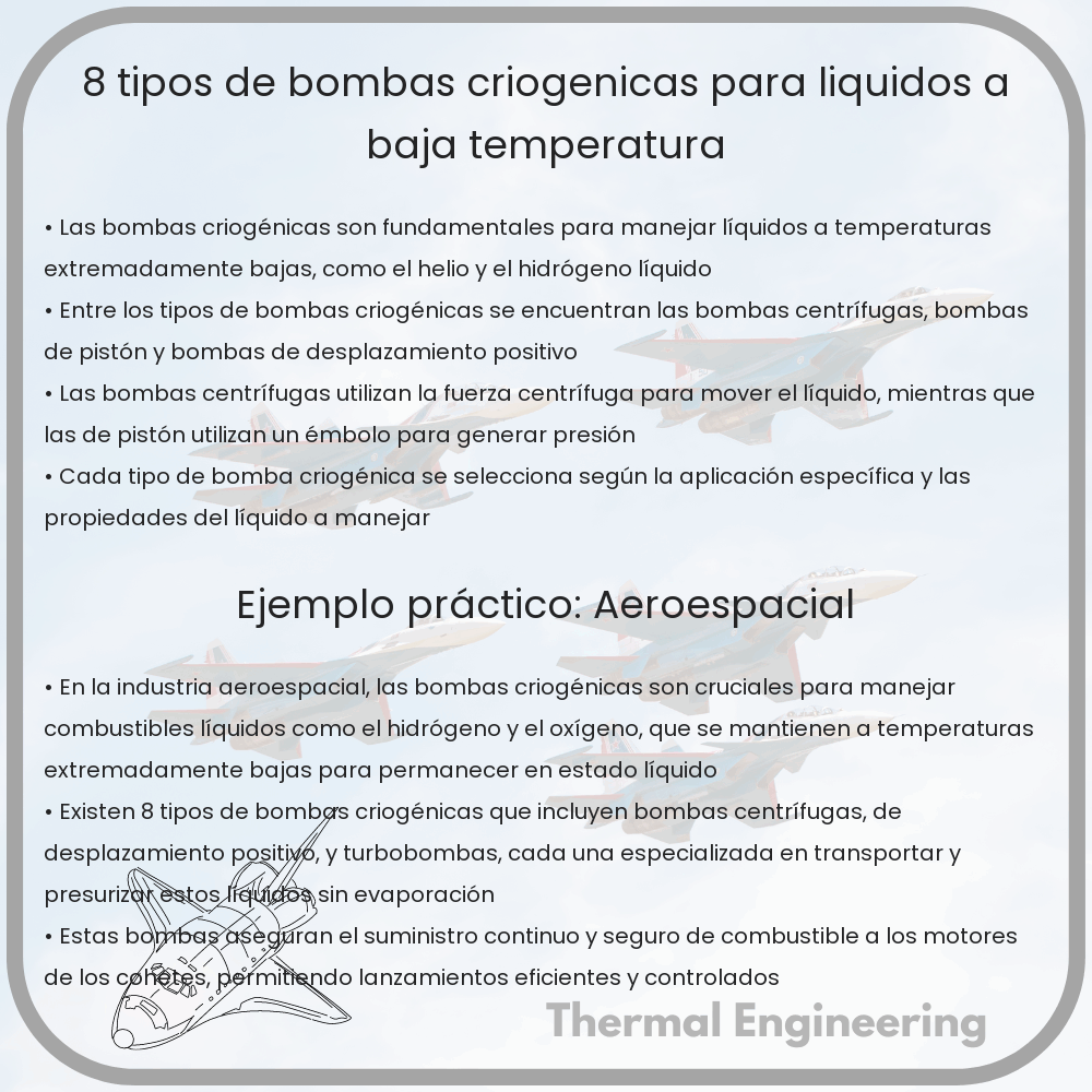8 Tipos de Bombas Criogénicas para Líquidos a Baja Temperatura