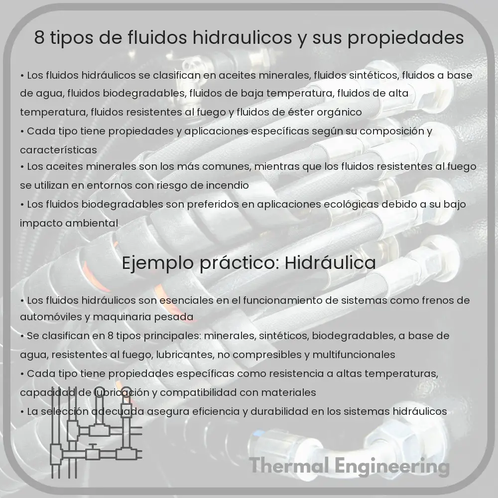 8 Tipos de Fluidos Hidráulicos y Sus Propiedades