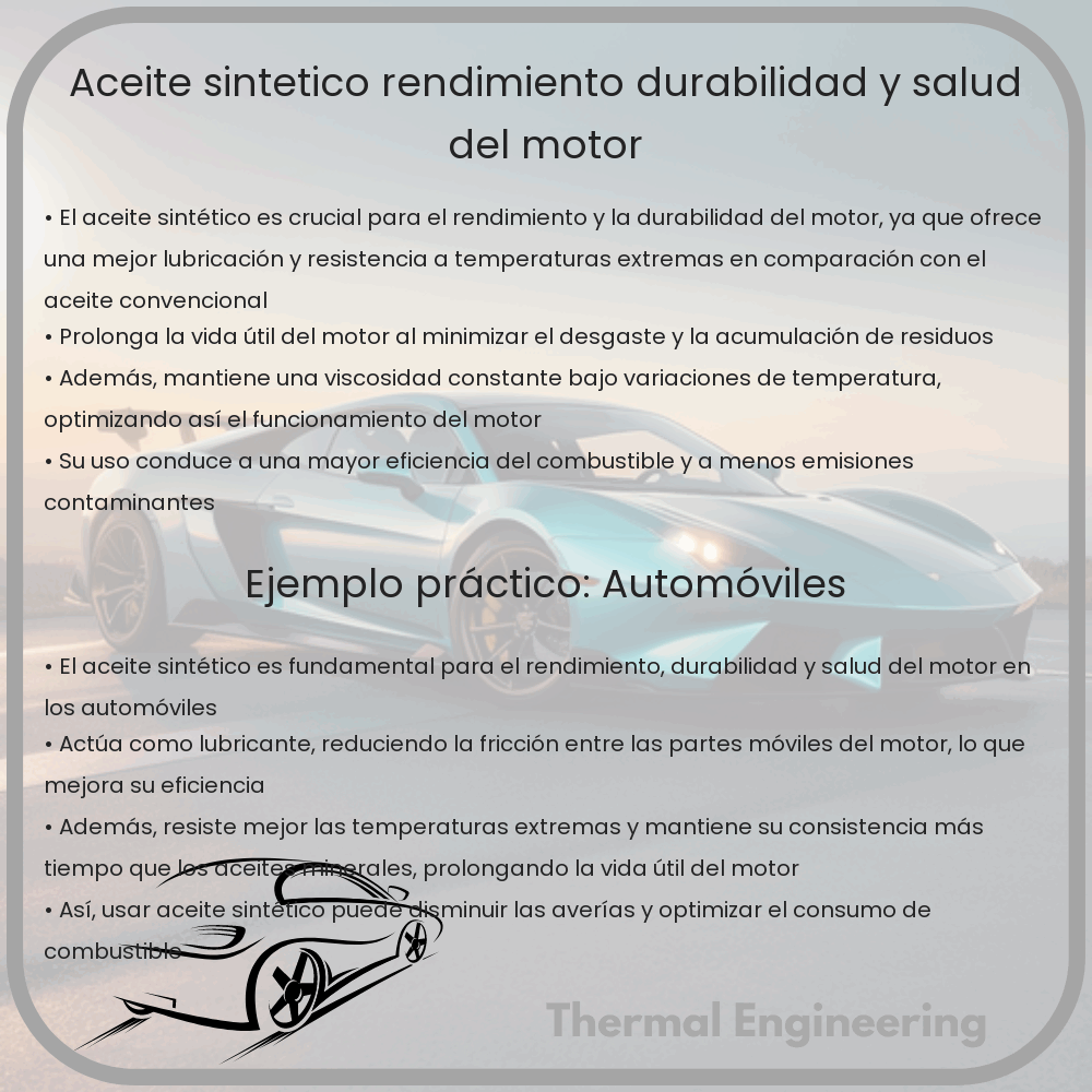 Aceite Sintético | Rendimiento, Durabilidad y Salud del Motor