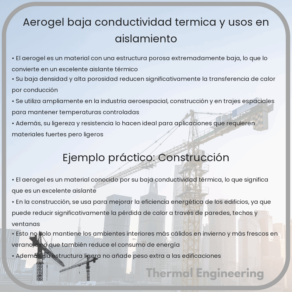 Aerogel | Baja Conductividad Térmica y Usos en Aislamiento