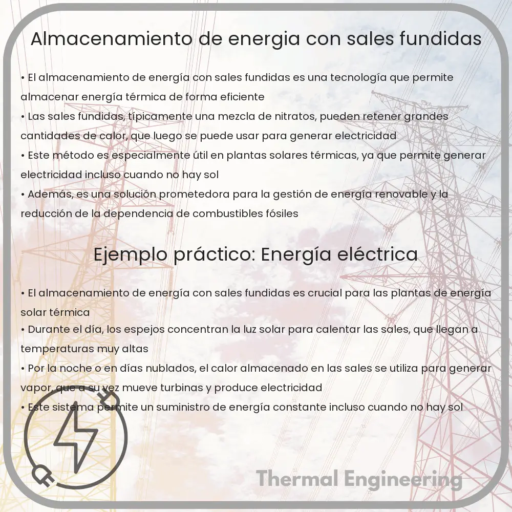Almacenamiento de energía con sales fundidas