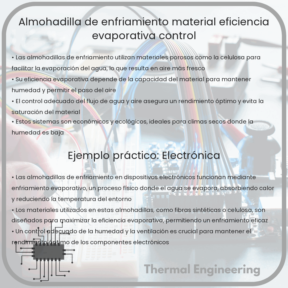 Almohadilla de enfriamiento | Material, Eficiencia Evaporativa, Control