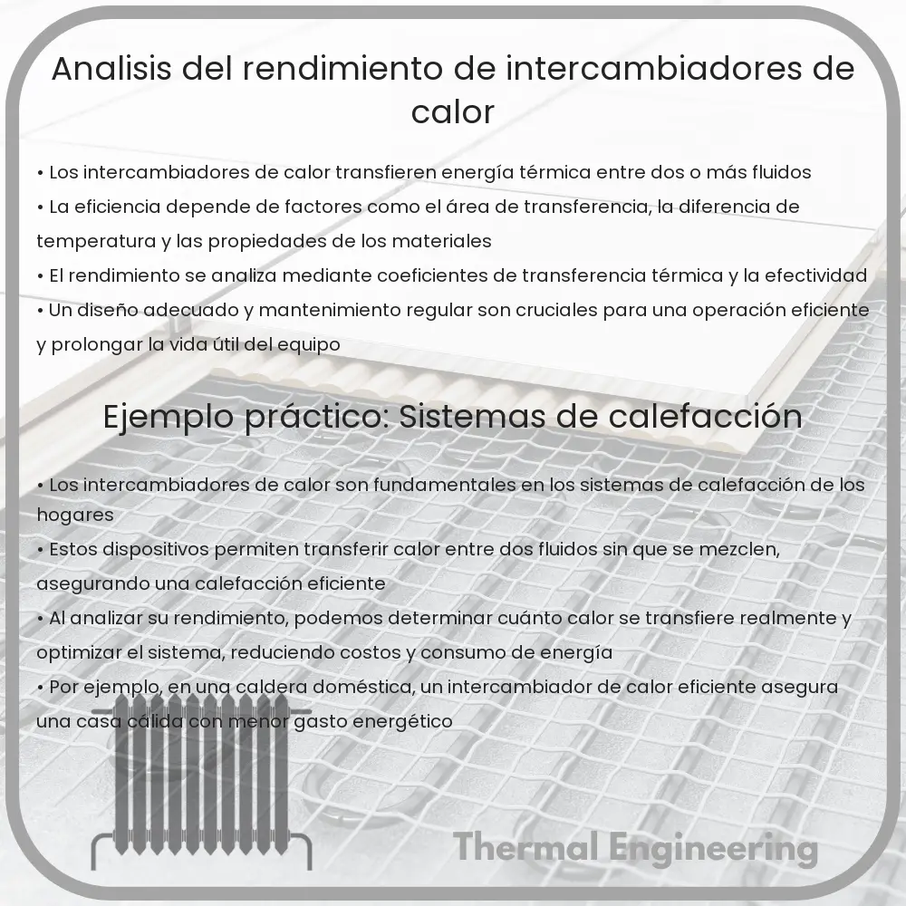 Análisis del rendimiento de intercambiadores de calor