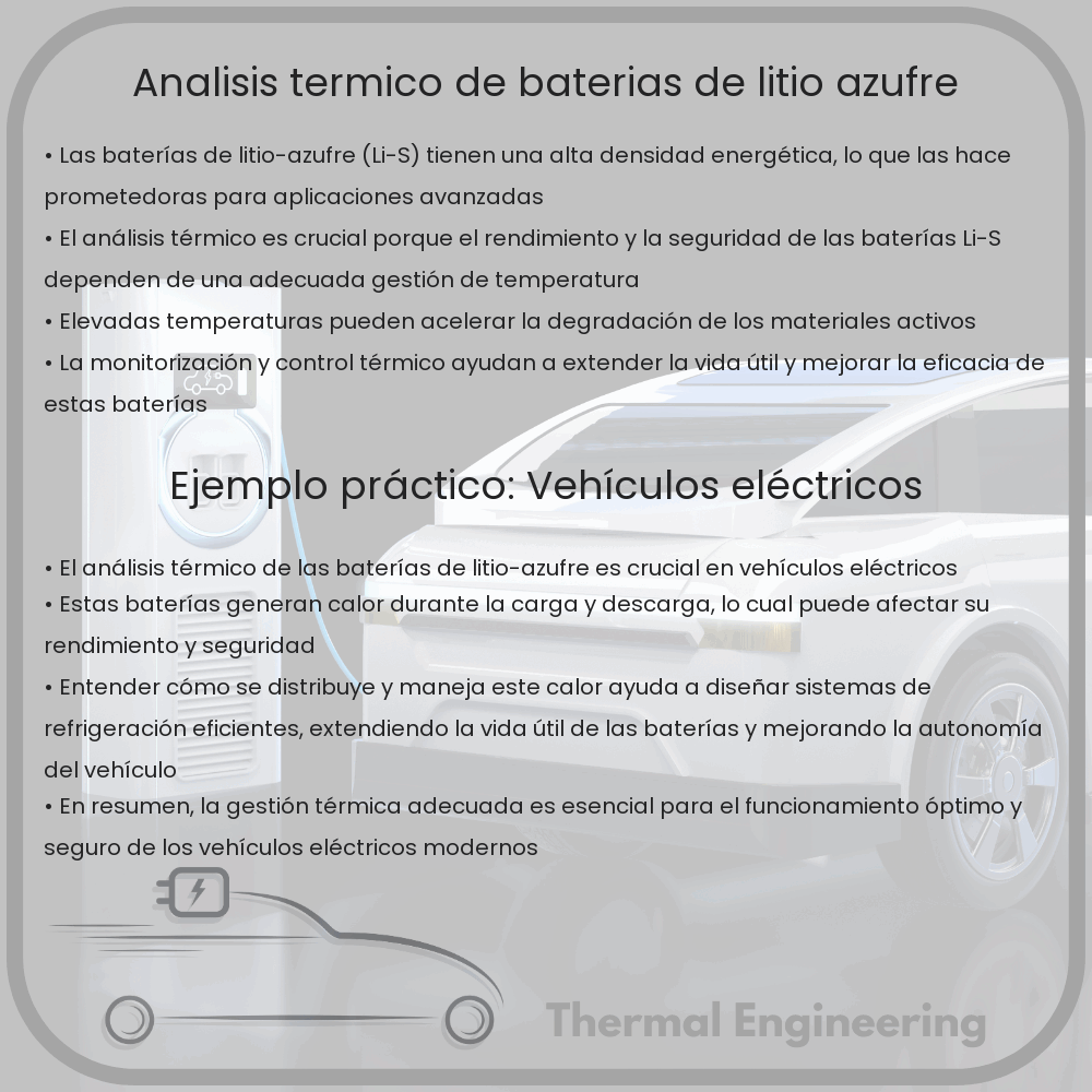 Análisis térmico de baterías de litio-azufre