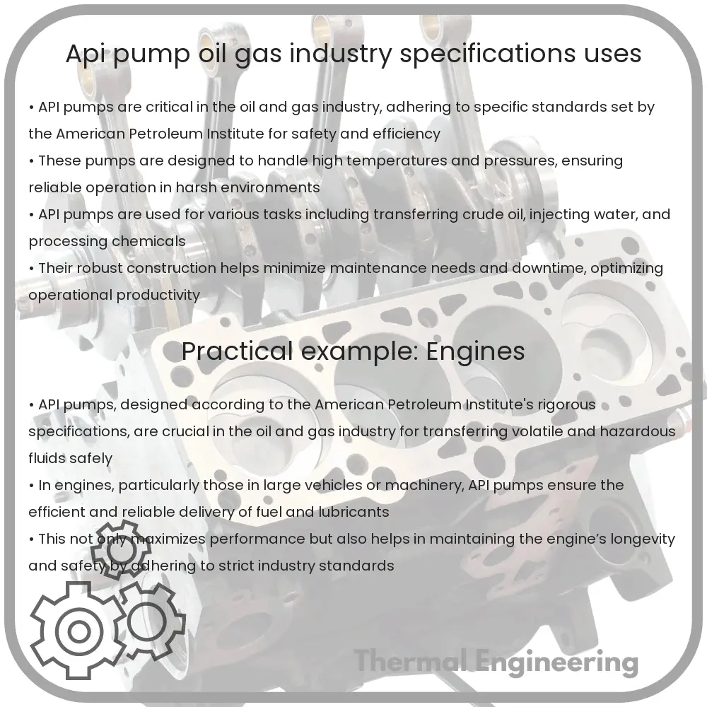 API Pump Oil & Gas Industry Specifications & Uses