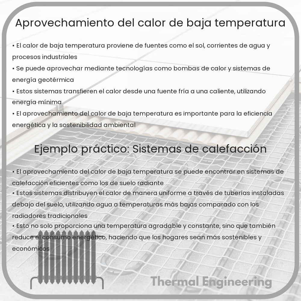 Aprovechamiento del calor de baja temperatura