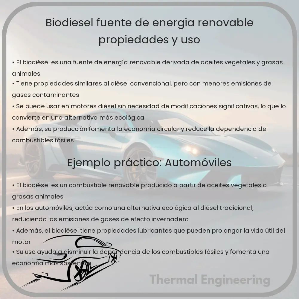 Biodiésel | Fuente de Energía Renovable, Propiedades y Uso