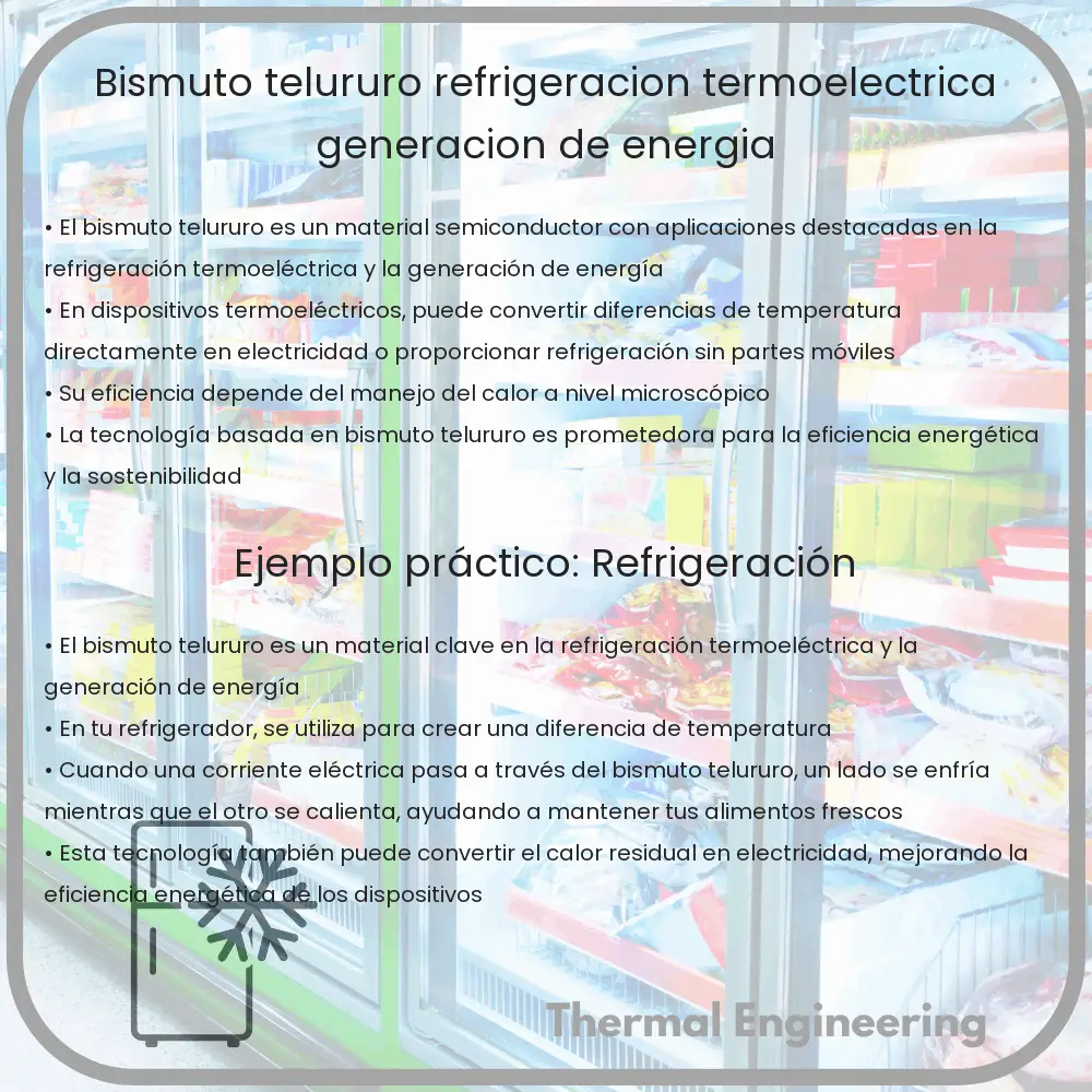 Bismuto Telururo | Refrigeración Termoeléctrica, Generación de Energía
