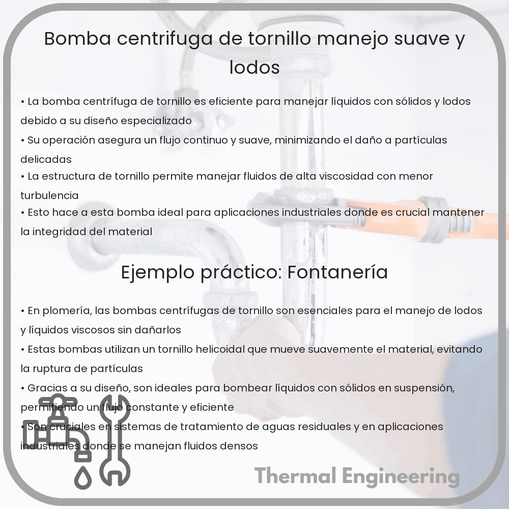 Bomba Centrífuga de Tornillo | Manejo Suave y Lodos