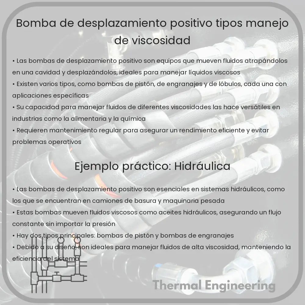 Bomba de Desplazamiento Positivo | Tipos, Manejo de Viscosidad