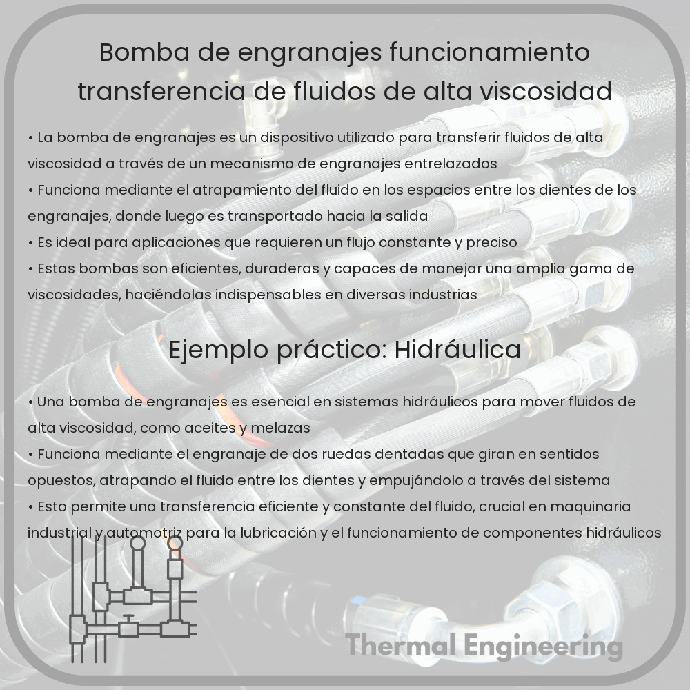 Bomba de Engranajes | Funcionamiento, Transferencia de Fluidos de Alta Viscosidad