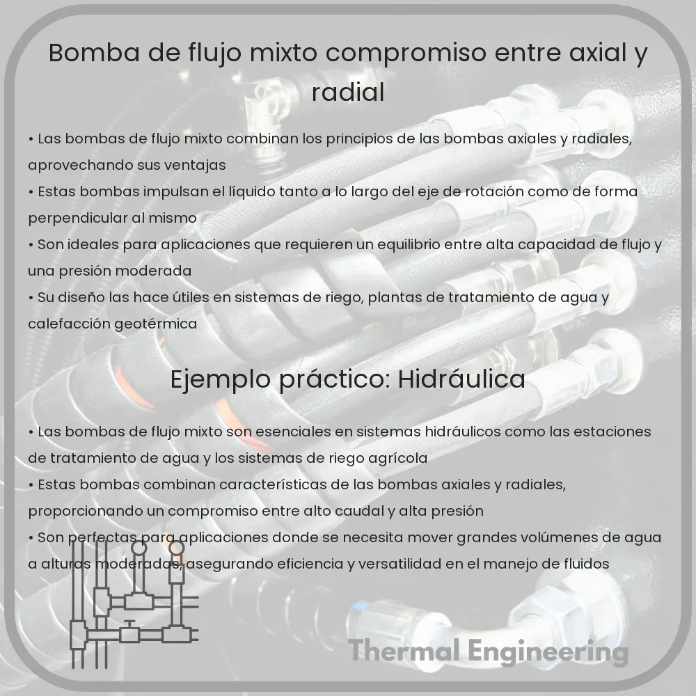 Bomba de Flujo Mixto | Compromiso entre Axial y Radial