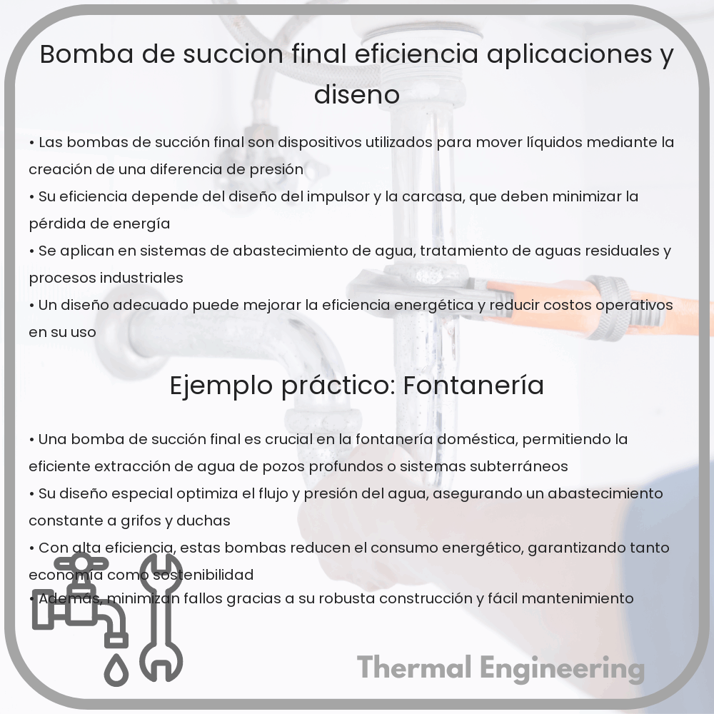 Bomba de Succión Final | Eficiencia, Aplicaciones y Diseño