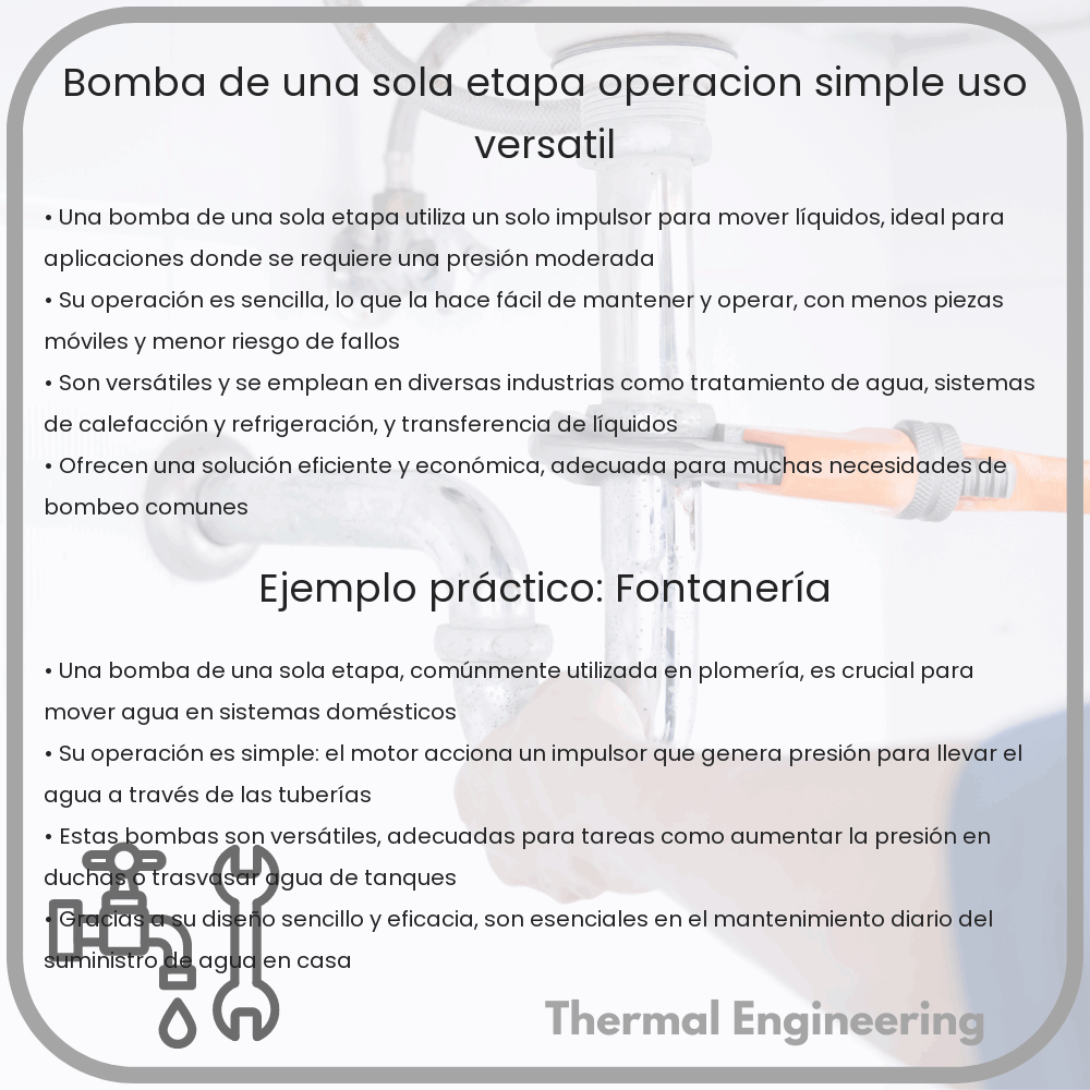 Bomba de Una Sola Etapa | Operación Simple, Uso Versátil