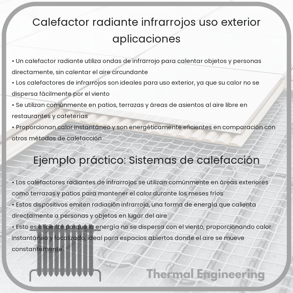 Calefactor Radiante | Infrarrojos, Uso Exterior, Aplicaciones