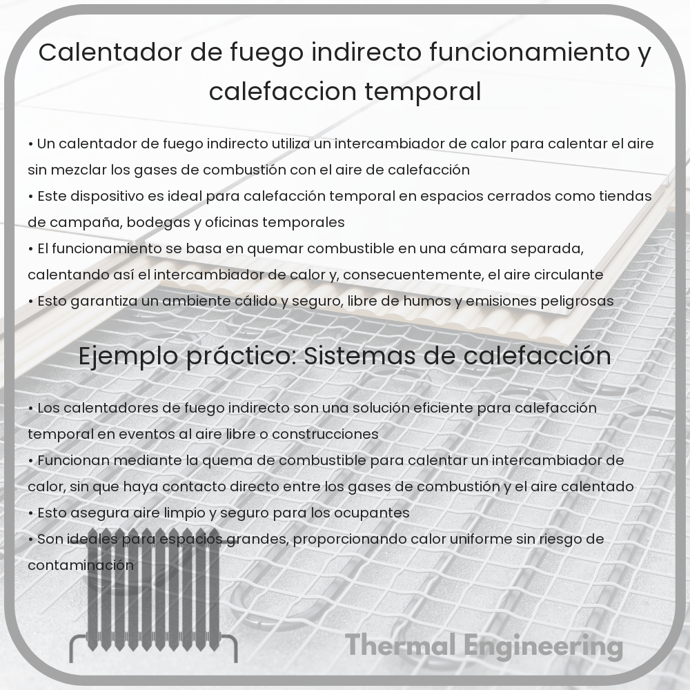 Calentador de Fuego Indirecto | Funcionamiento y Calefacción Temporal