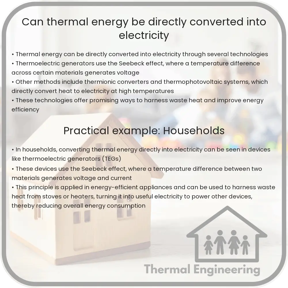 Can thermal energy be directly converted into electricity