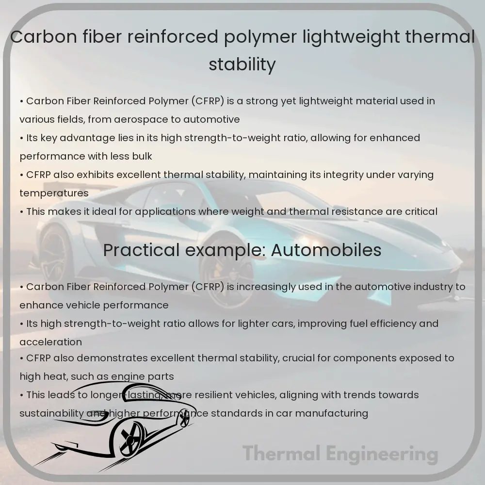 Carbon Fiber Reinforced Polymer | Lightweight, Thermal Stability