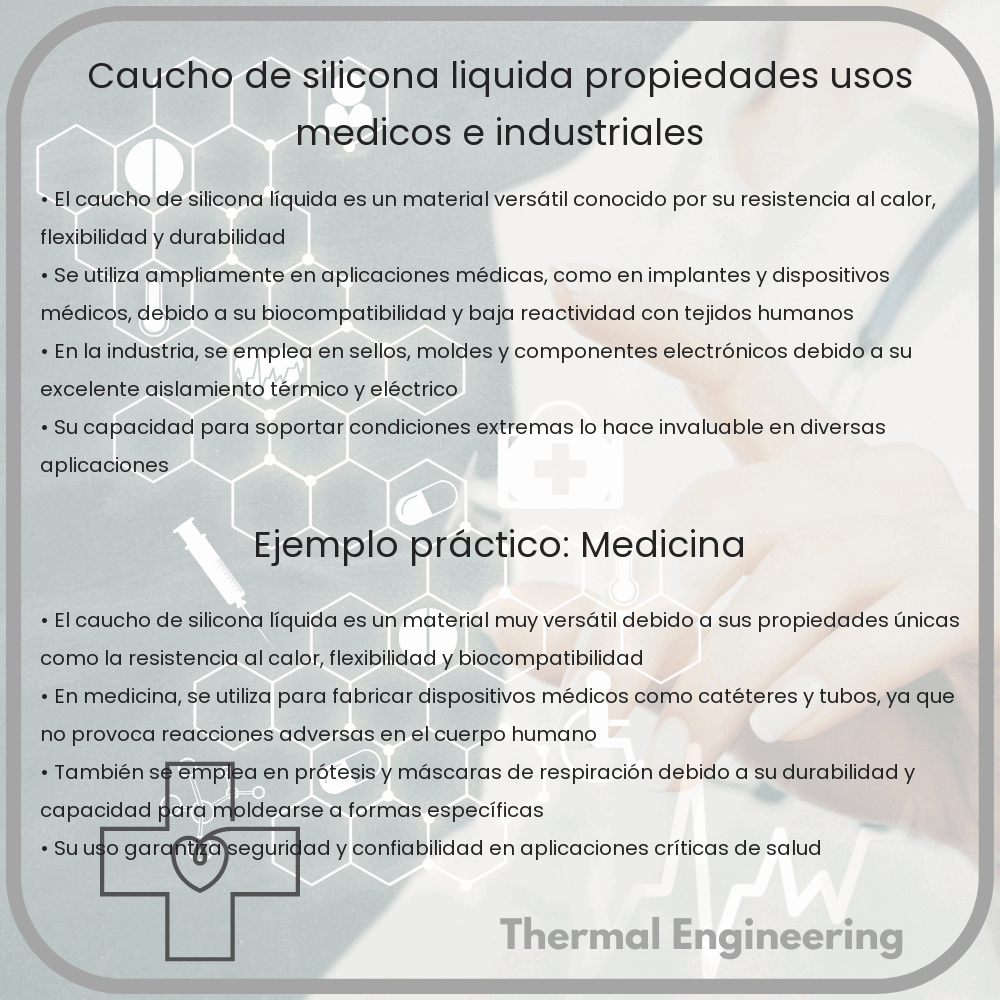 Caucho de Silicona Líquida: Propiedades, Usos Médicos e Industriales