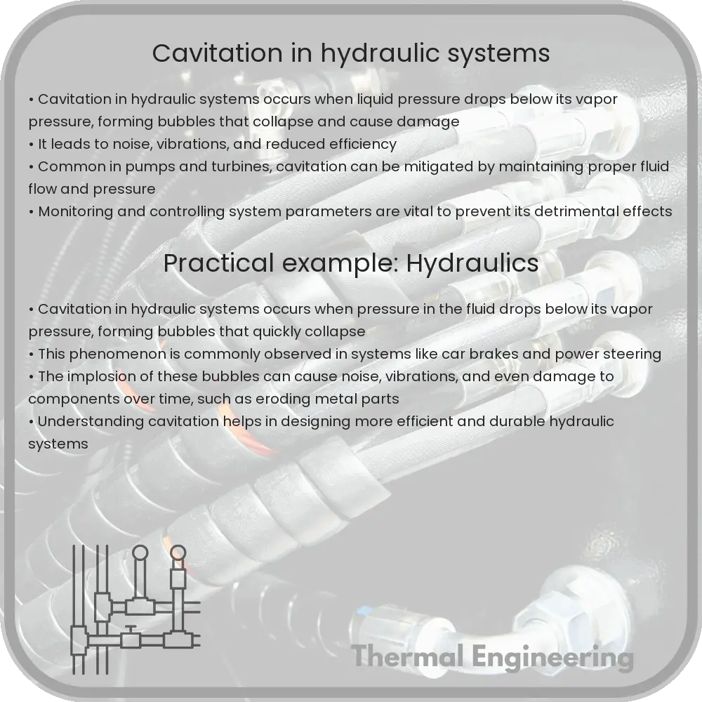 Cavitation in hydraulic systems