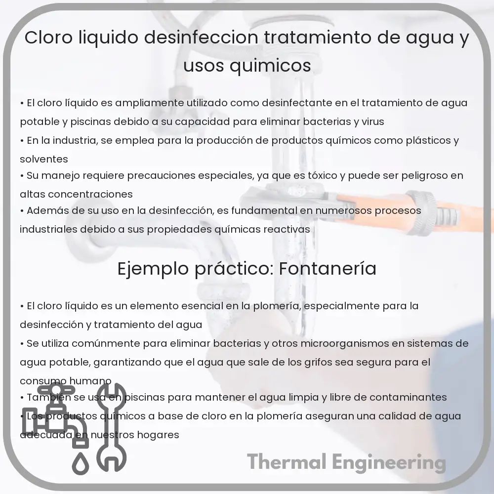 Cloro Líquido | Desinfección, Tratamiento de Agua y Usos Químicos