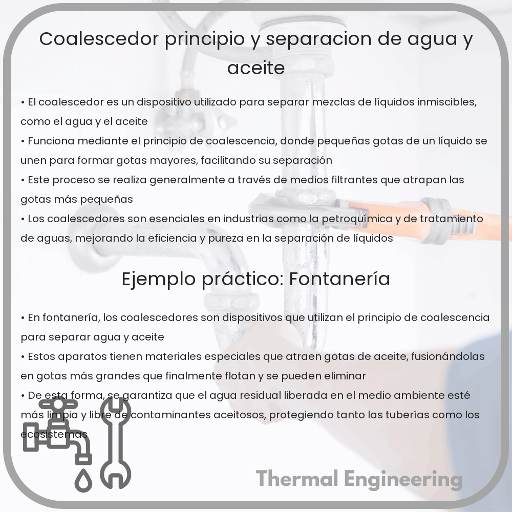 Coalescedor | Principio y Separación de Agua y Aceite