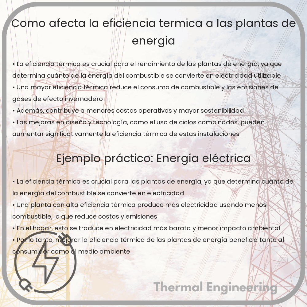Cómo afecta la eficiencia térmica a las plantas de energía