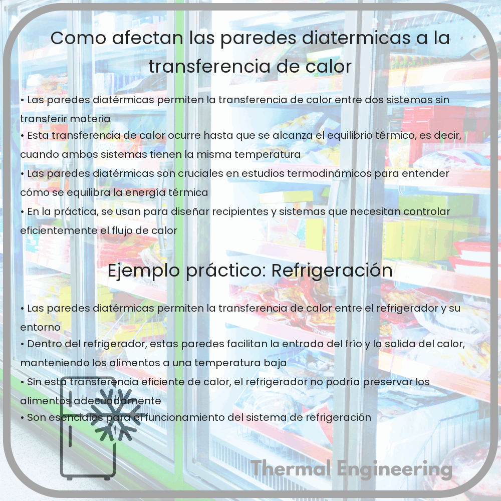 ¿Cómo afectan las paredes diatérmicas a la transferencia de calor?