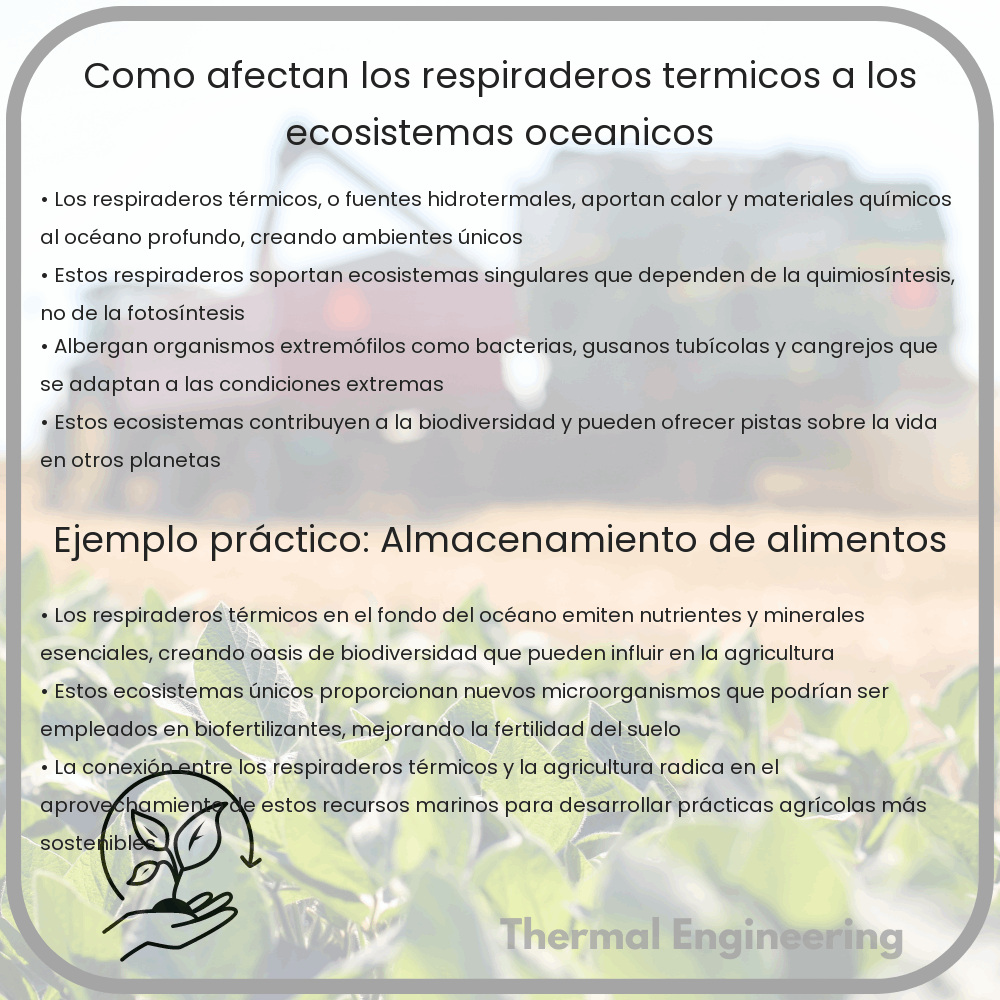 ¿Cómo afectan los respiraderos térmicos a los ecosistemas oceánicos?