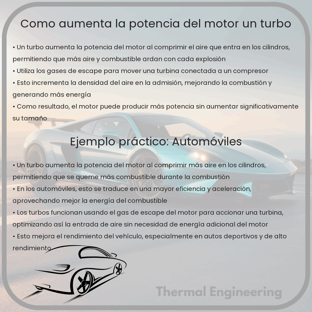 ¿Cómo aumenta la potencia del motor un turbo?